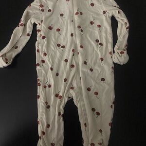 Cherry Print Baby Footie PJ